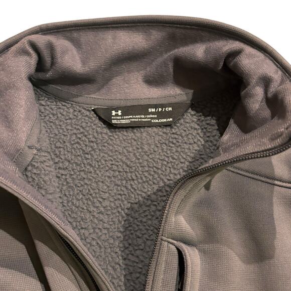 Under Armour Men’s Small Gray Storm ColdGear Zip-Up Fleece-lined Jacket 1297030 - Picture 2 of 7